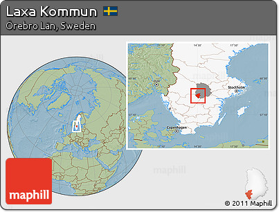 Savanna Style Location Map of Laxa Kommun, highlighted country, highlighted parent region, hill shading