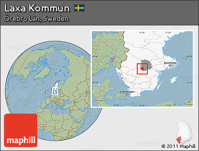 Savanna Style Location Map of Laxa Kommun, highlighted country, highlighted parent region, hill shading