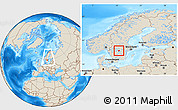 Shaded Relief Location Map of Laxa Kommun, within the entire country