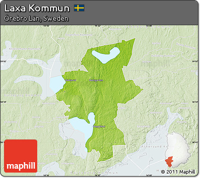 Physical Map of Laxa Kommun, lighten