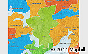 Physical Map of Laxa Kommun, political outside