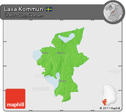 Political Map of Laxa Kommun, single color outside