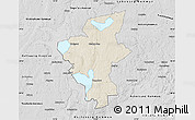 Shaded Relief Map of Laxa Kommun, desaturated