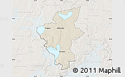 Shaded Relief Map of Laxa Kommun, lighten