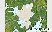 Shaded Relief Map of Laxa Kommun, satellite outside
