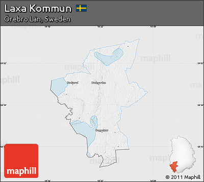 Silver Style Map of Laxa Kommun, single color outside