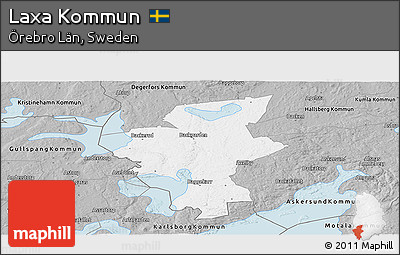 Gray Panoramic Map of Laxa Kommun