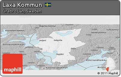 Gray Panoramic Map of Laxa Kommun