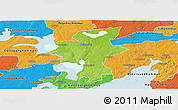 Physical Panoramic Map of Laxa Kommun, political outside