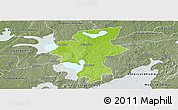 Physical Panoramic Map of Laxa Kommun, semi-desaturated