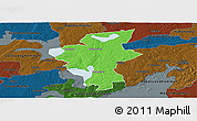 Political Panoramic Map of Laxa Kommun, darken