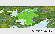 Political Panoramic Map of Laxa Kommun, satellite outside
