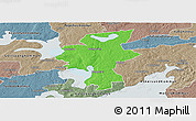Political Panoramic Map of Laxa Kommun, semi-desaturated