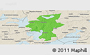 Political Panoramic Map of Laxa Kommun, shaded relief outside