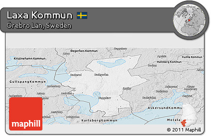 Silver Style Panoramic Map of Laxa Kommun