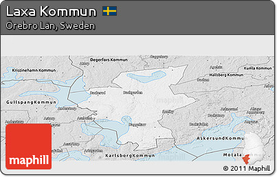 Silver Style Panoramic Map of Laxa Kommun