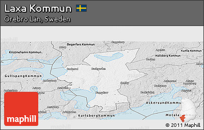 Silver Style Panoramic Map of Laxa Kommun