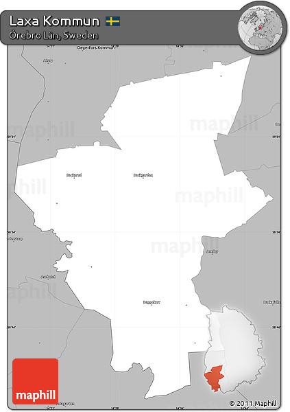 Gray Simple Map of Laxa Kommun