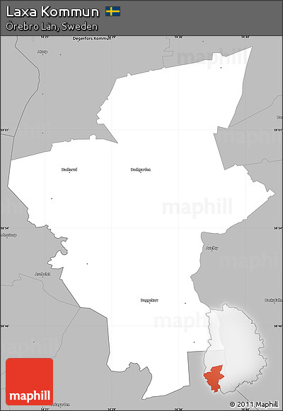 Gray Simple Map of Laxa Kommun