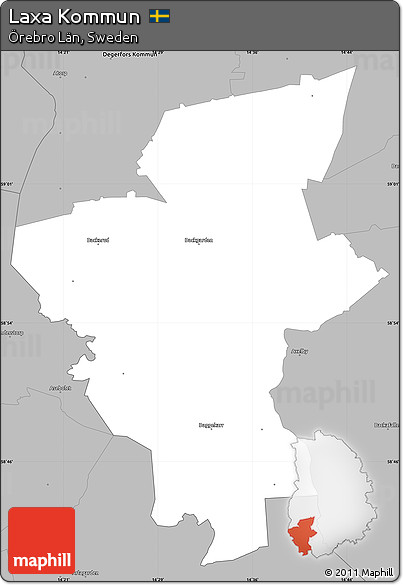 Gray Simple Map of Laxa Kommun