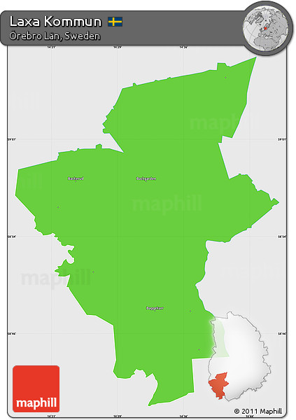 Political Simple Map of Laxa Kommun, single color outside