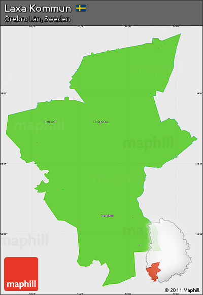 Political Simple Map of Laxa Kommun, single color outside