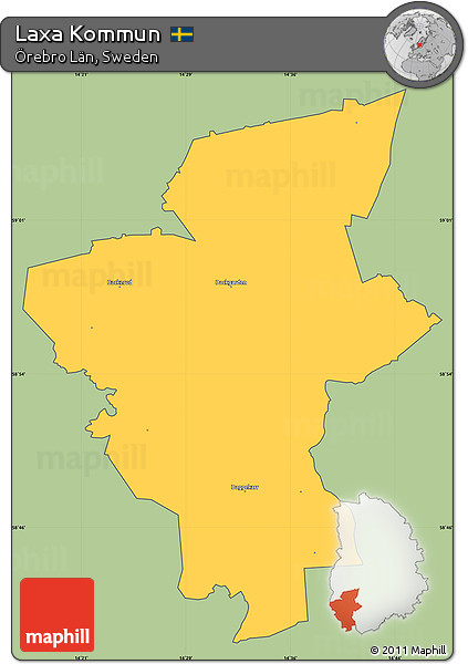 Savanna Style Simple Map of Laxa Kommun, cropped outside