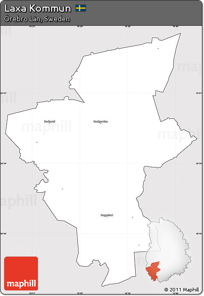 Silver Style Simple Map of Laxa Kommun, cropped outside