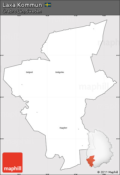 Silver Style Simple Map of Laxa Kommun, cropped outside