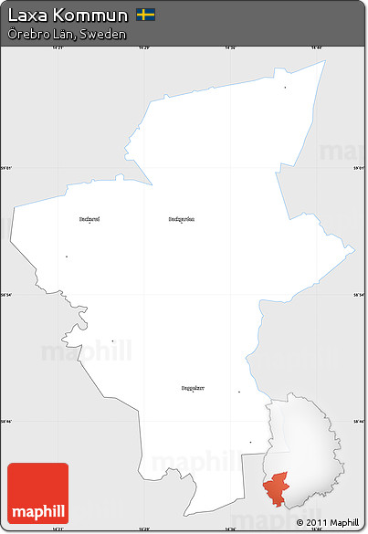 Silver Style Simple Map of Laxa Kommun, single color outside