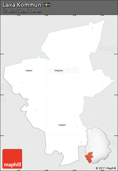 Silver Style Simple Map of Laxa Kommun, single color outside