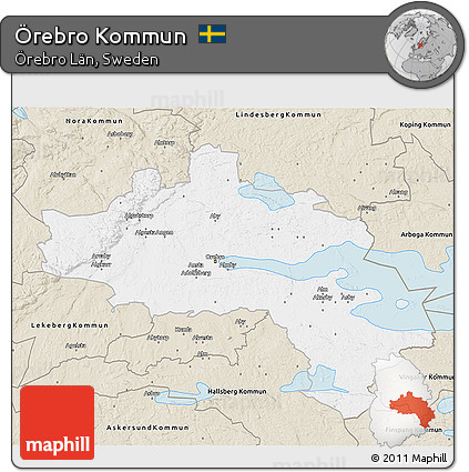 Classic Style 3D Map of Örebro Kommun