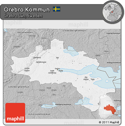 Gray 3D Map of Örebro Kommun