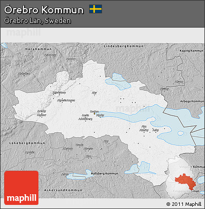 Gray 3D Map of Örebro Kommun