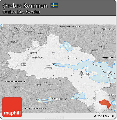 Gray 3D Map of Örebro Kommun