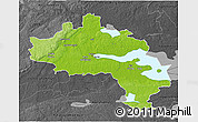 Physical 3D Map of Örebro Kommun, darken, desaturated