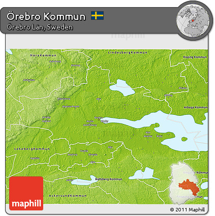 Physical 3D Map of Örebro Kommun