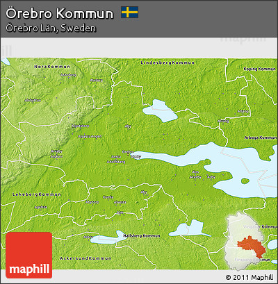 Physical 3D Map of Örebro Kommun