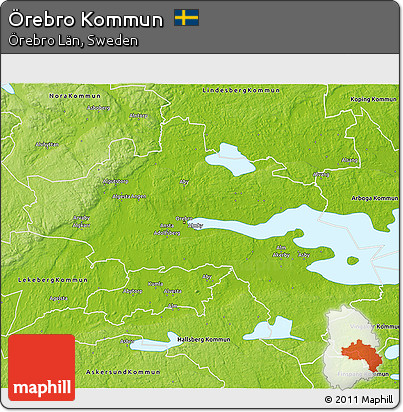 Physical 3D Map of Örebro Kommun