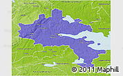 Political 3D Map of Örebro Kommun, physical outside