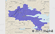 Political 3D Map of Örebro Kommun, shaded relief outside