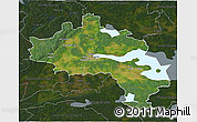 Satellite 3D Map of Örebro Kommun, darken