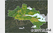 Satellite 3D Map of Örebro Kommun, darken, semi-desaturated