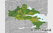 Satellite 3D Map of Örebro Kommun, lighten, desaturated