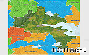 Satellite 3D Map of Örebro Kommun, political outside