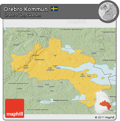 Savanna Style 3D Map of Örebro Kommun