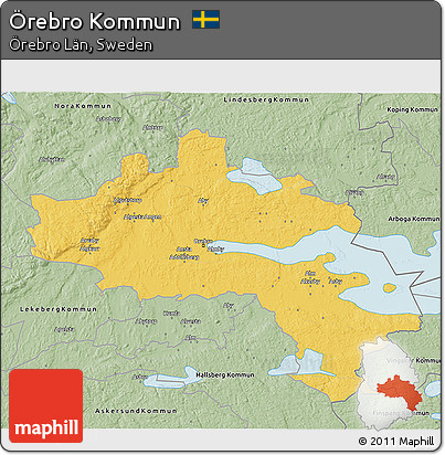 Savanna Style 3D Map of Örebro Kommun
