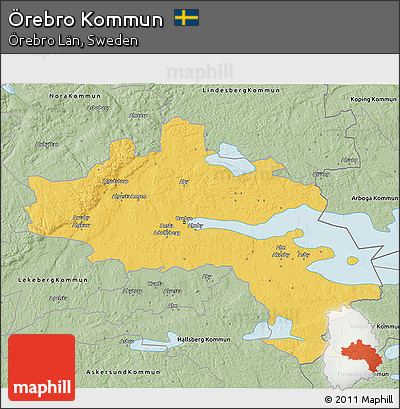Savanna Style 3D Map of Örebro Kommun