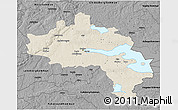 Shaded Relief 3D Map of Örebro Kommun, darken, desaturated