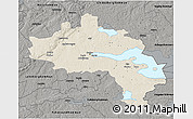 Shaded Relief 3D Map of Örebro Kommun, darken, semi-desaturated